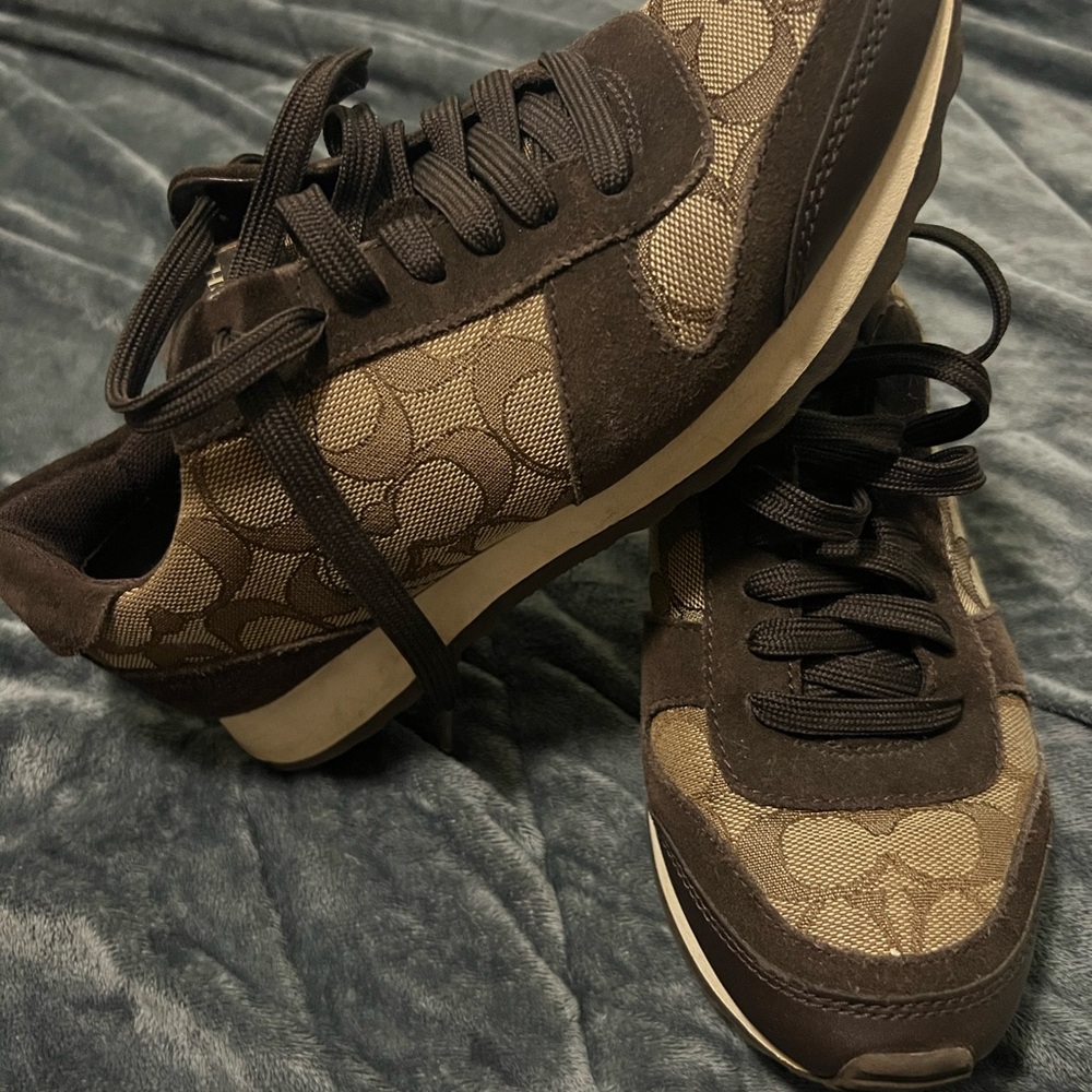 Coach Brown and Tan Sneakers